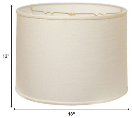 18" white Throwback Drum Linen Lampshade