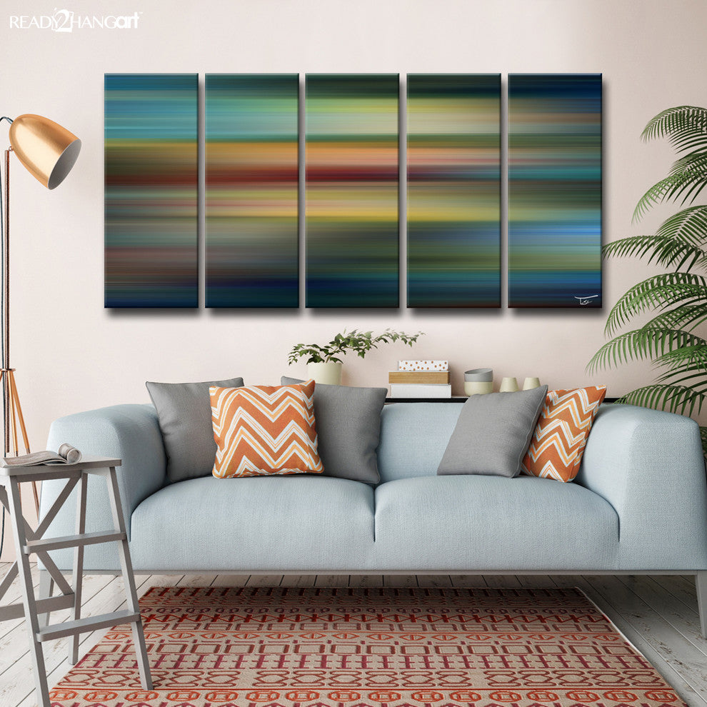 Ready2Hangart  'Blur Stripes Lvii' By Tristan Scott Canvas Art Set, 5 Panels