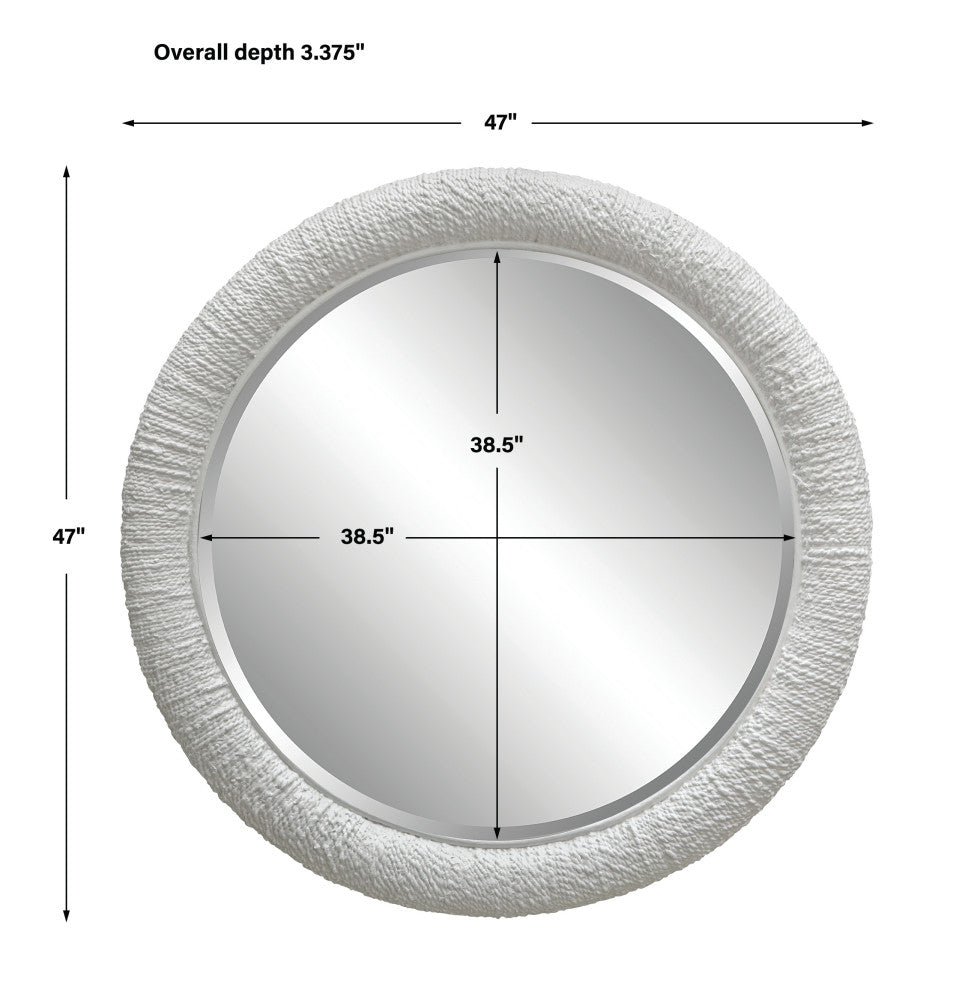 Uttermost 08168 Mariner White Round Mirror