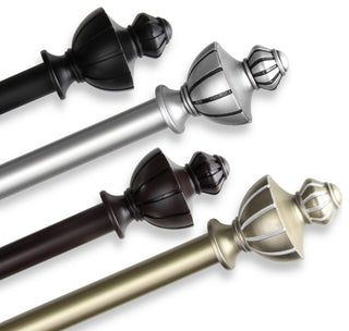 Jacob 1" Curtain Rod, Black, 120-170"