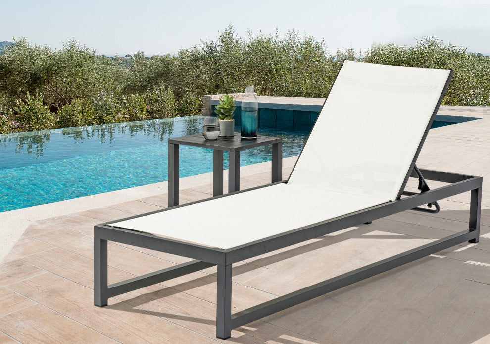 Maldives Outdoor Patio End Table, Grey