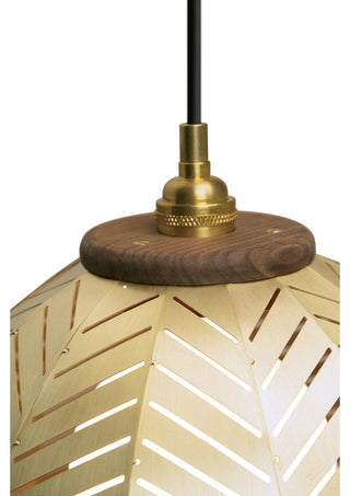 Amicus 12" Pendant, Brushed Brass Shade, Walnut, E26