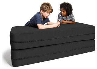 Zipline Big Kids Modular Sofa and Ottoman, Black