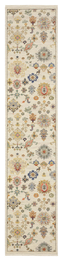 Leoness Floral Fun Indoor Area Rug, Ivory, 2'6" x 12'
