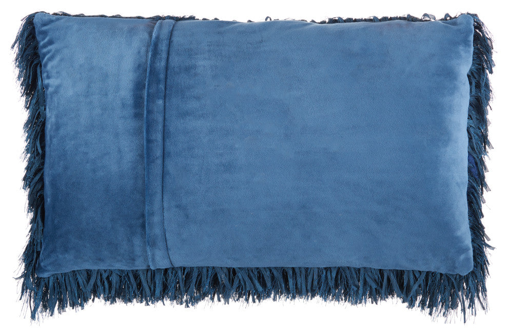 Mina Victory TL048 Throw Pillow, Navy, 14" x 24"