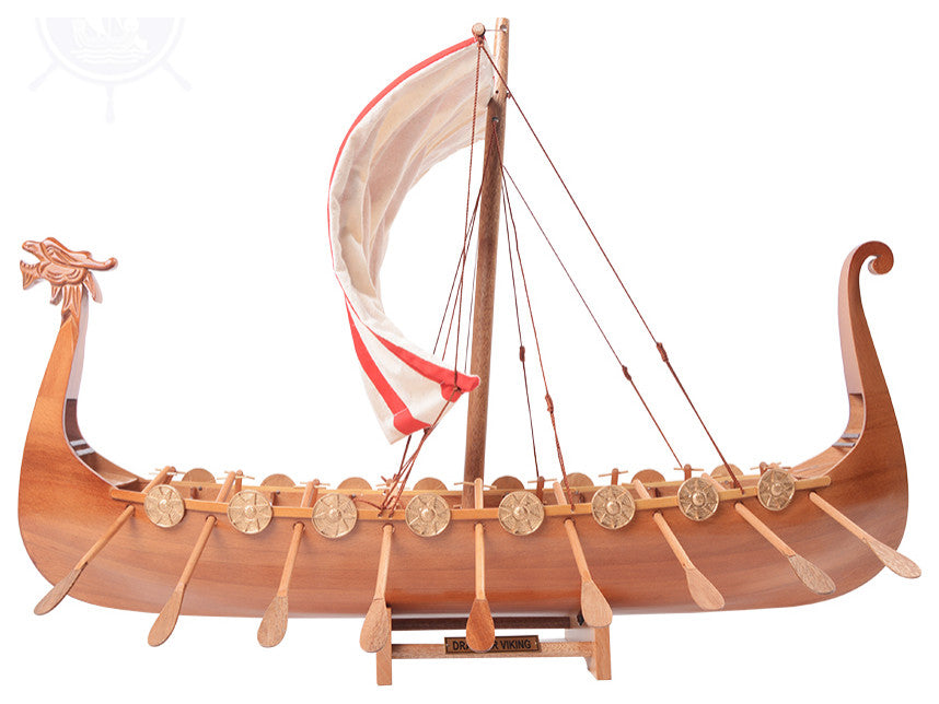 Drakkar Viking Wooden Handcrafted boat model