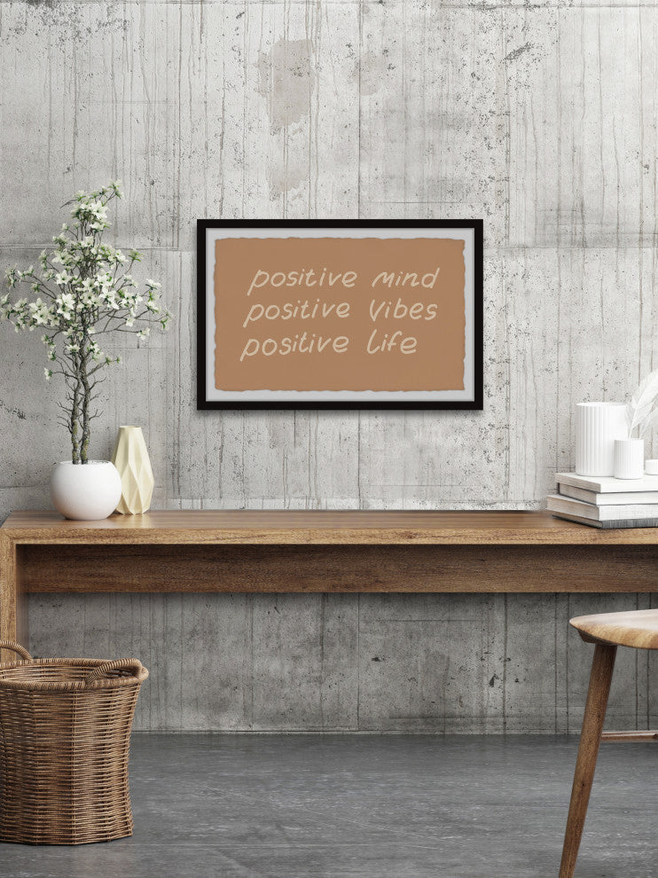 "Positive Mind" Framed Painting Print, 12x8