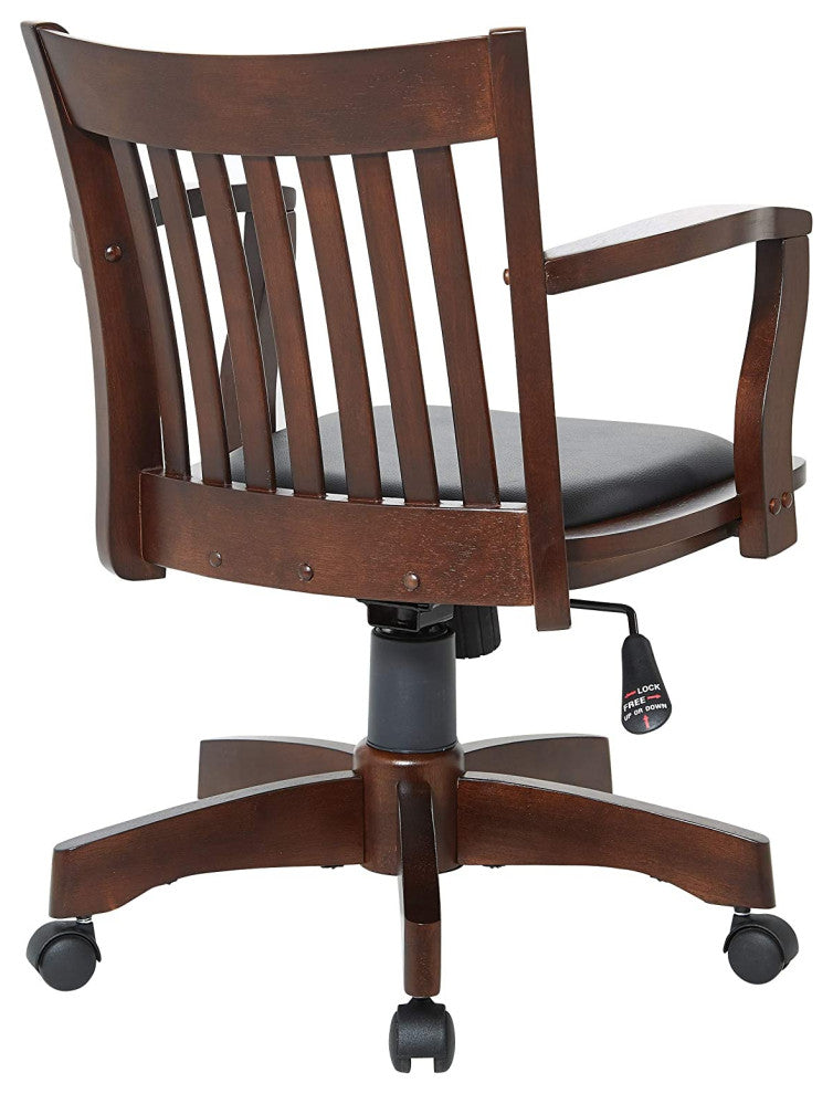 Ergonomic Office Chair with Padded Seat, Adjustable Height, and Locking Tilt, Espresso/Black