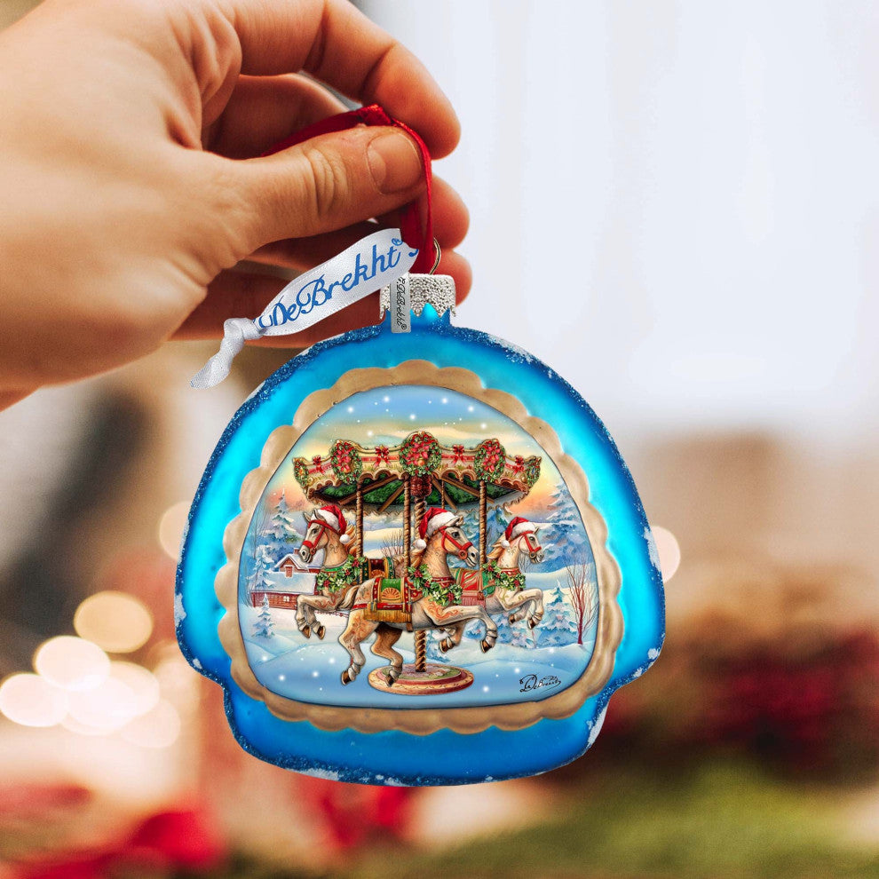 Christmas Carousel Rainbow Glass Ornament Christmas Decor