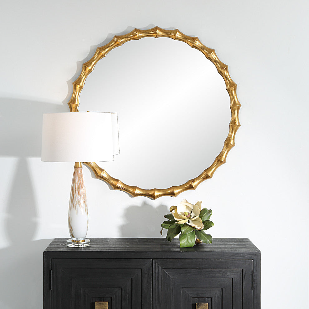 Nacala Round Gold Mirror