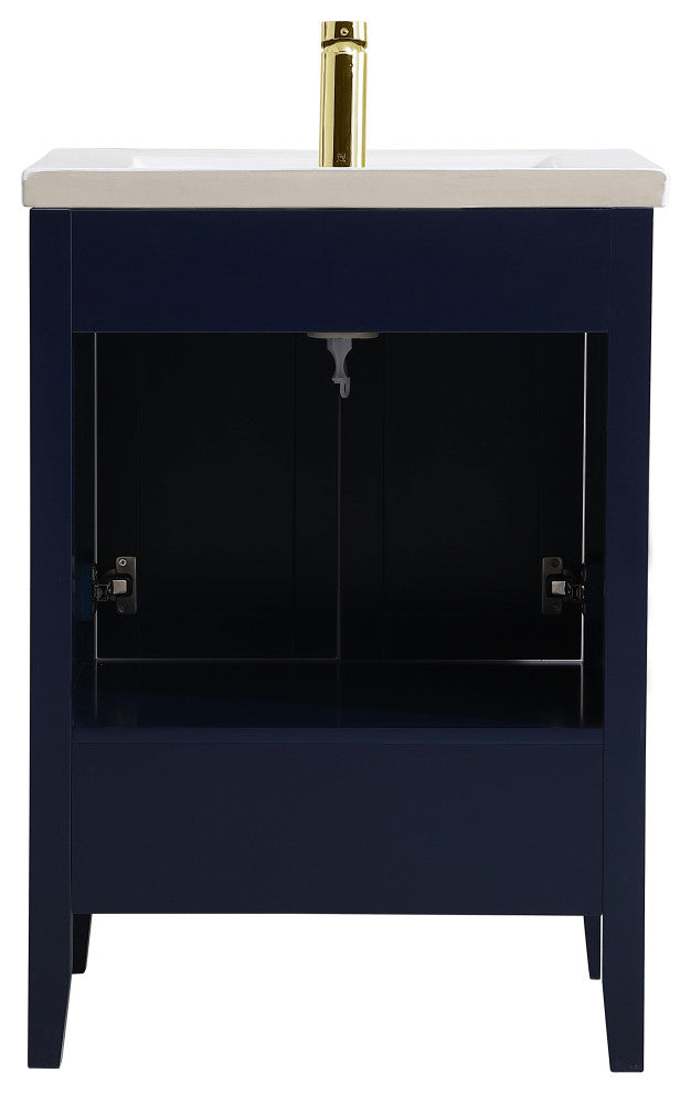 24" Single Bathroom Vanity Set, White, Blue, 24