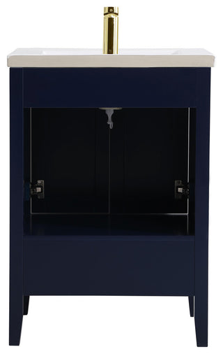 24" Single Bathroom Vanity Set, White, Blue, 24