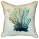 Pair of Betsy Drake Blue Coral Large Pillows 18 Inch x 18 Inch