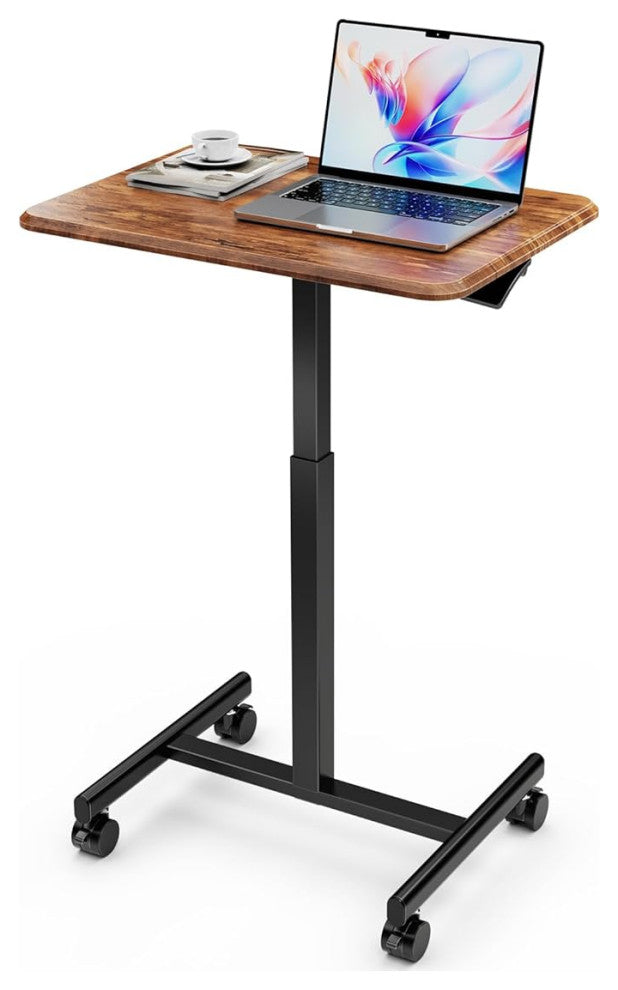 Gewnee Standing Desk Small Rolling Desk , Rust