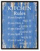 Kitchen Rules Inspirational, Canvas, Picture Frame, 13"X17"