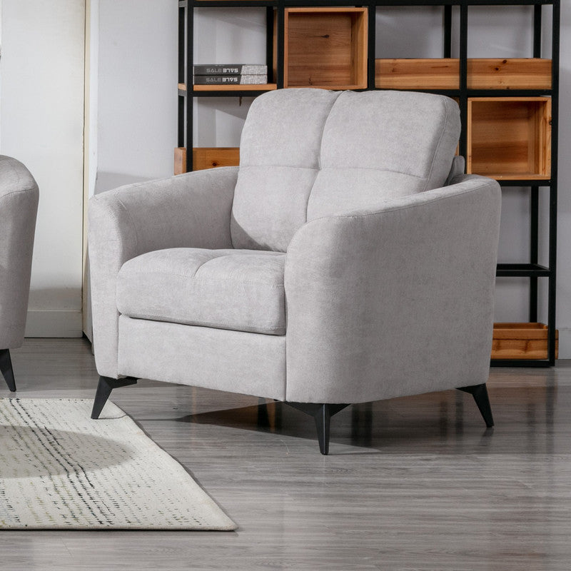 Callie Woven Fabric Chair, Light Gray