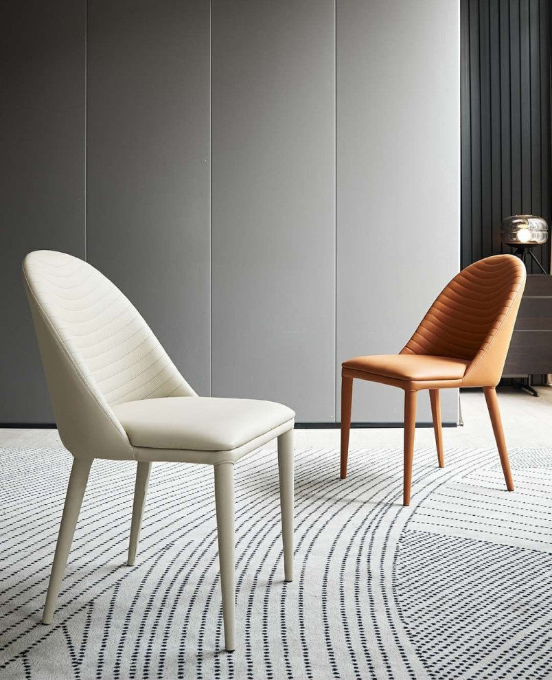 Nordic Design Leisure Backrest Dining Chair, Beige