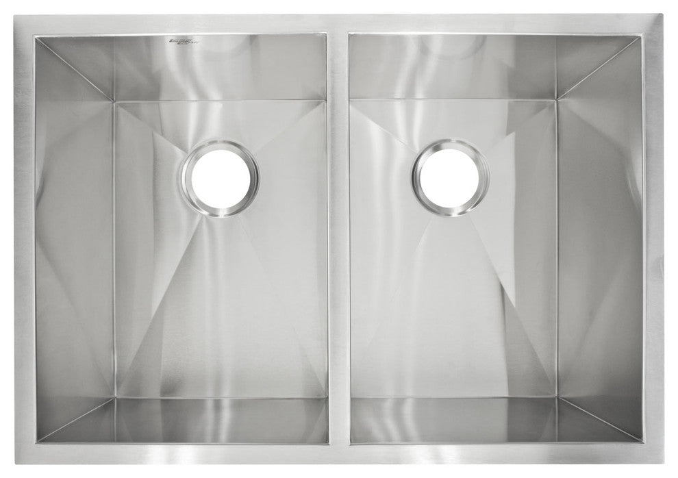 Zero-Radius Undermount Stainless Steel Double Basin Kitchen Sink LP5