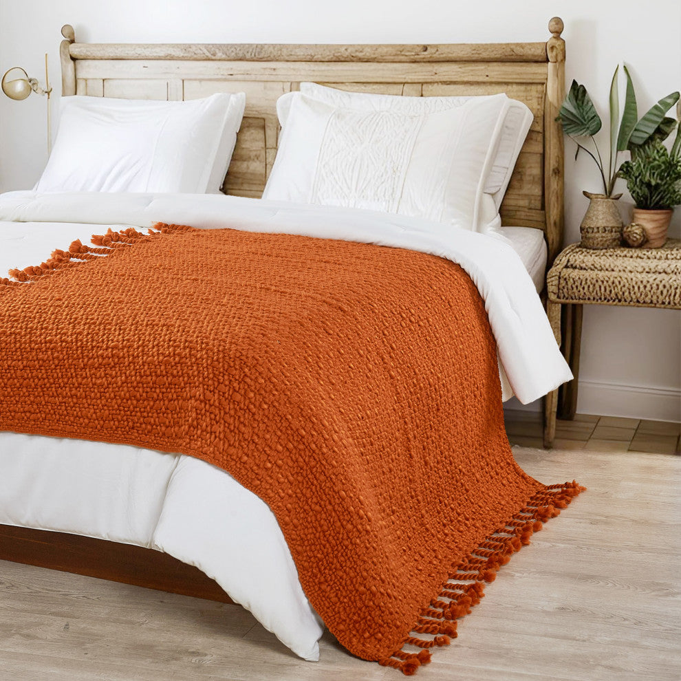Basket Weave Knit Throw Blanket