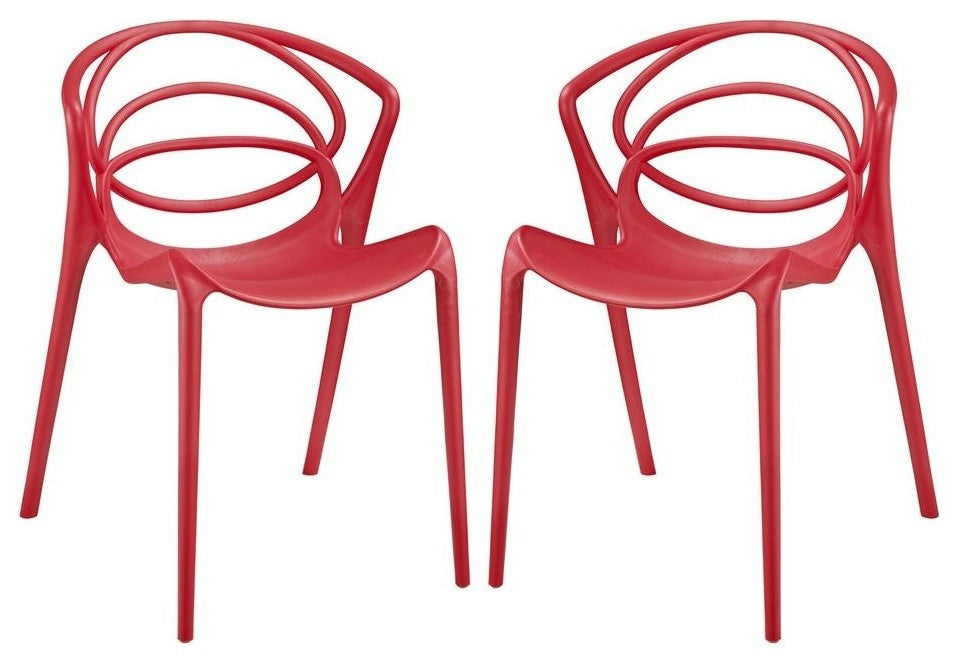 Modern Red Locus Dining Set Set of 2