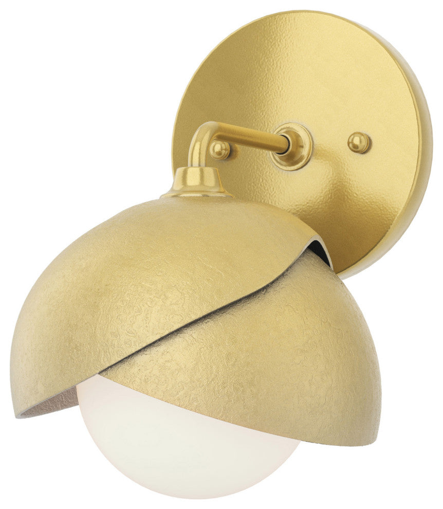 Brooklyn 1-Light  Bath Sconce, Modern Brass, Modern Brass, Opal Glass