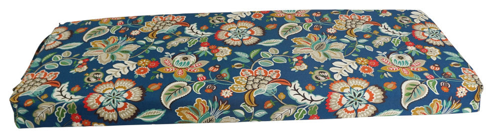 51"X19" Patterned Outdoor Spun Polyester Loveseat Cushion, Telfair Peacock