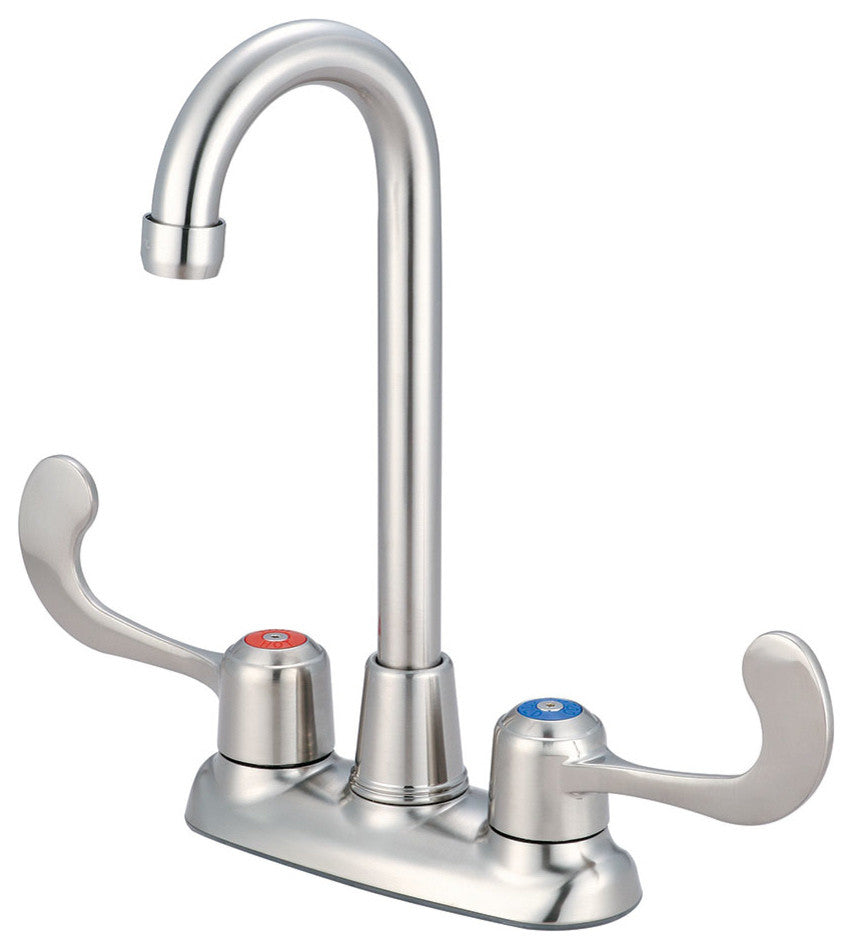 Two Handle Bar Faucet, PVD Brushed Nickel