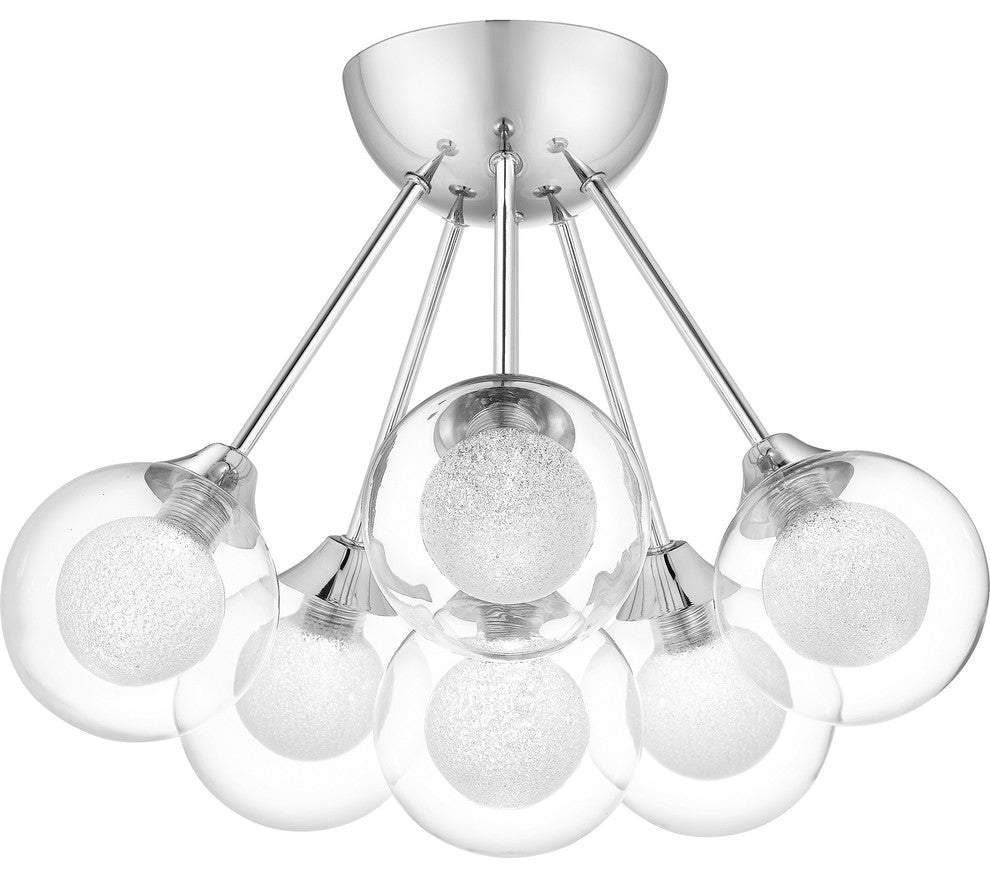 Quoizel PCSB1716C Six Light Semi Flush Mount, Polished Chrome Finish
