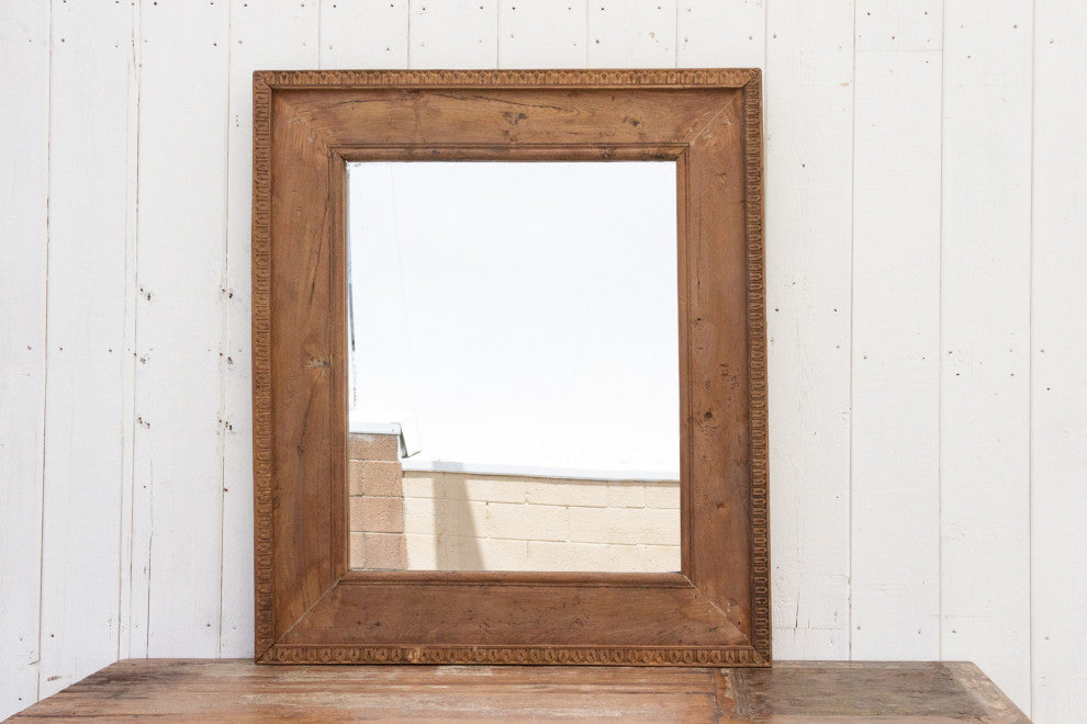 Reclaimed Teak Wood Rustic Framed Mirror