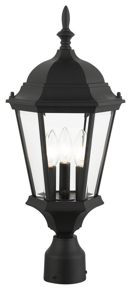 Textured Black Traditional, Historical, Outdoor Post Top Lantern