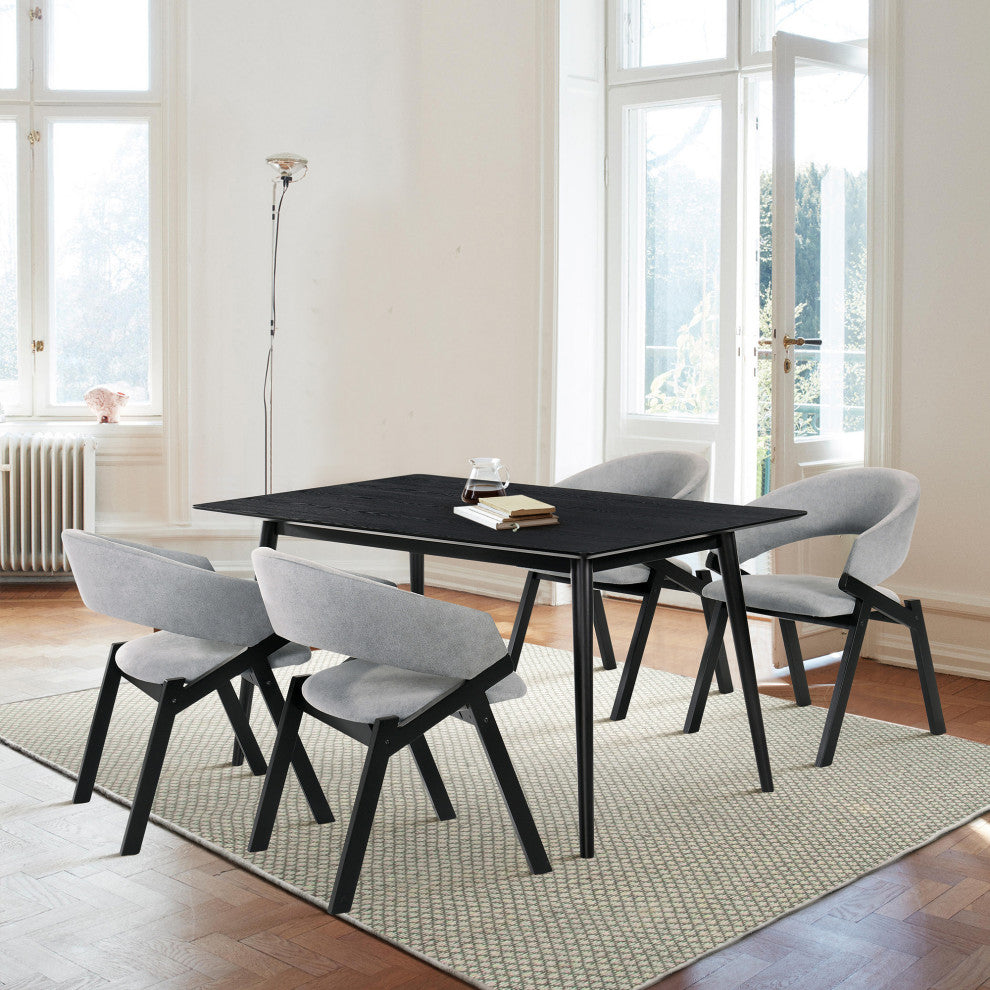Westmont and Talulah Gray and Black 5-Piece Dining Set