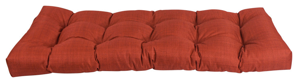 46"X19" Tufted Solid Outdoor Spun Polyester Loveseat Cushion, Cinnamon