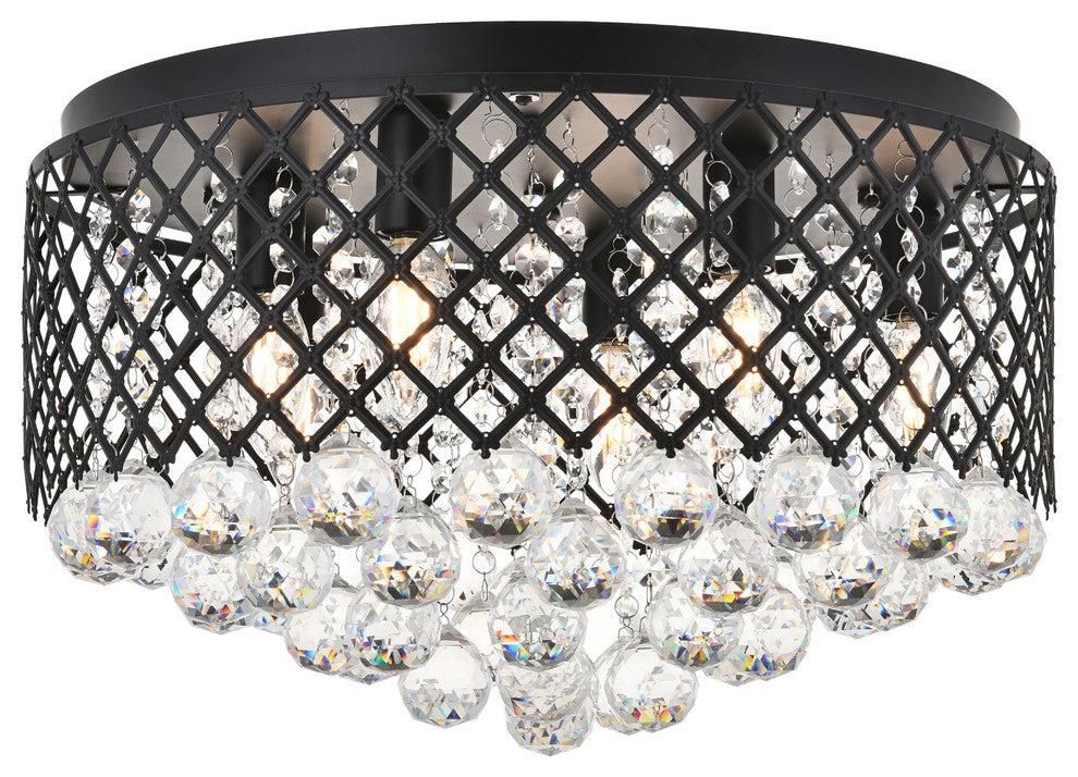 Matte Black Finish 6-Light Flush Mount