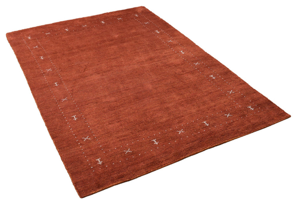 HAND KNOTTED LOOM SILK ECO-FRIENDLY AREA RUG -8'x10',Rectangle,Rust,Contemporary