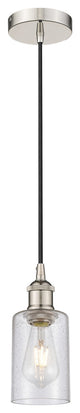 Clymer 1 Light Mini Pendant, Polished Nickel, Seedy Glass