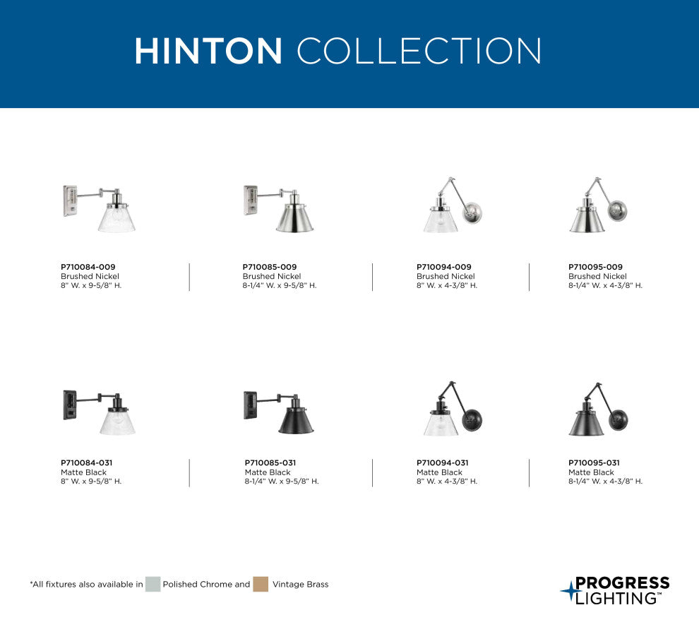 Hinton Collection Black Swing Arm Wall Light