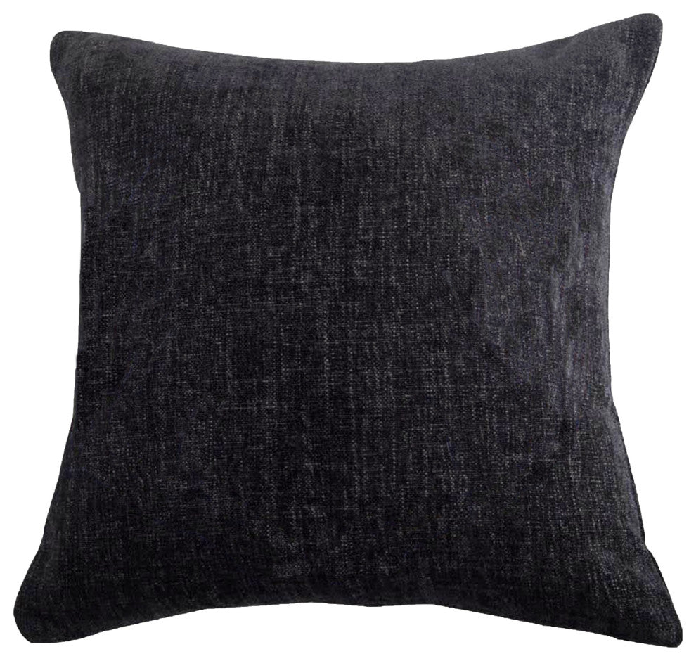 Hamilton Gray Chenille Pillow with Embroidered White Antlers, 18" x 18