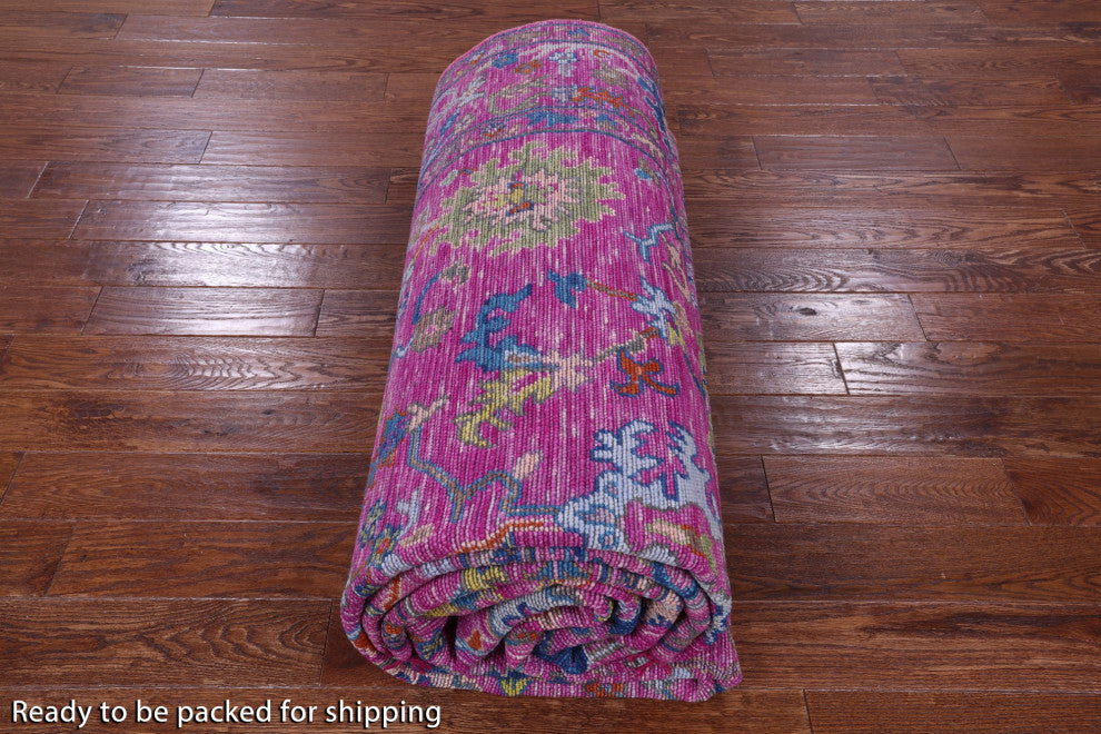 Turkish Oushak Handmade Wool Rug 8' 0" X 15' 8" - Q13635