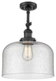 X-Large Bell 1-Light Semi-Flush Mount, Matte Black, Seedy