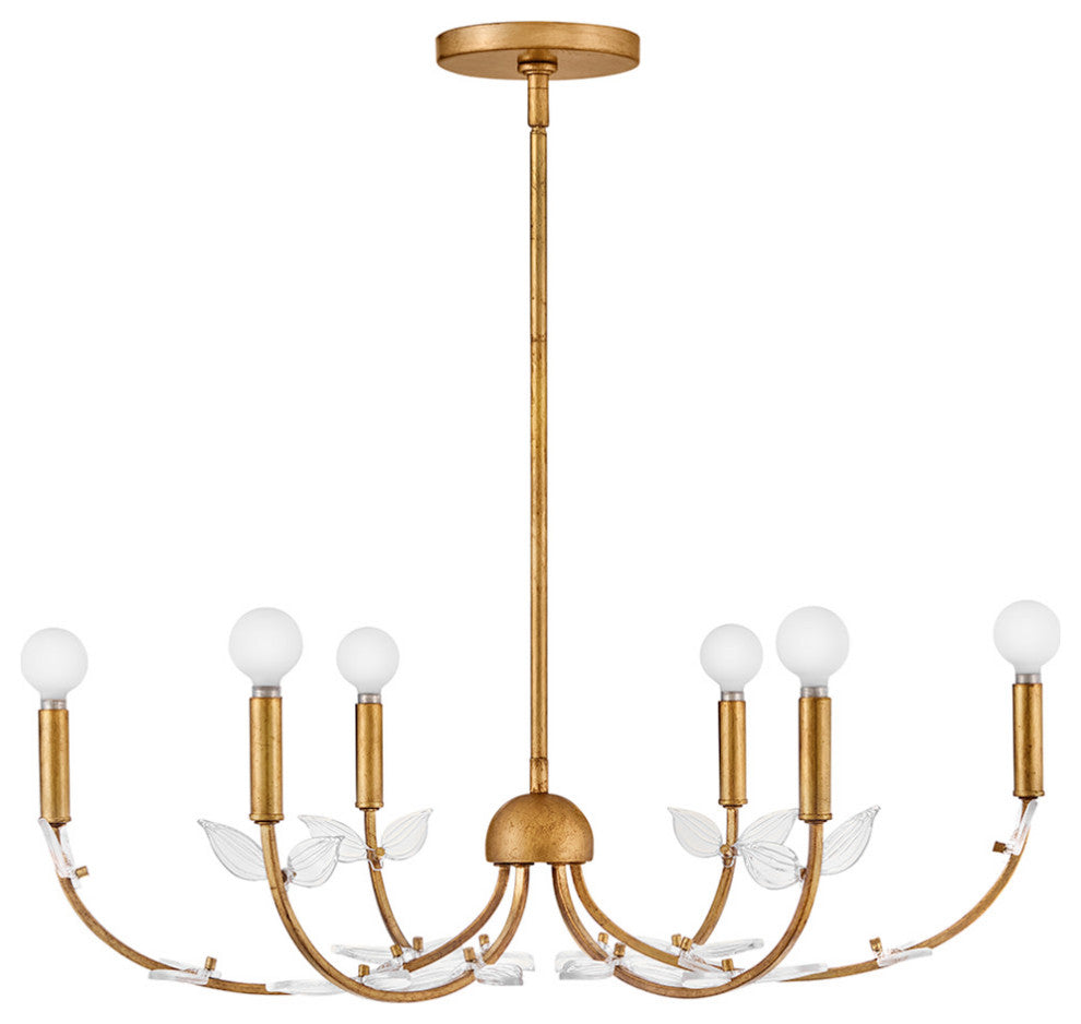 Hinkley Aliso Medium Chandelier, Distressed Brass
