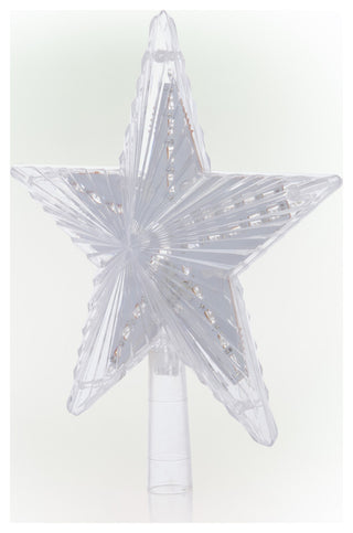 Flashing Star Tree Topper with LED Lights, White