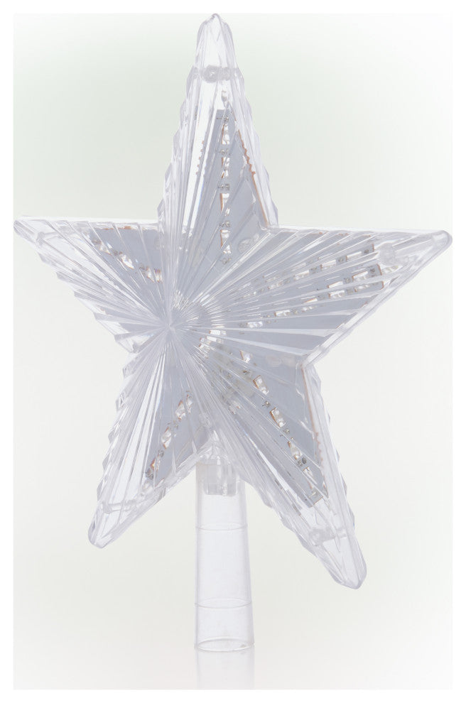 Flashing Star Tree Topper with LED Lights, White