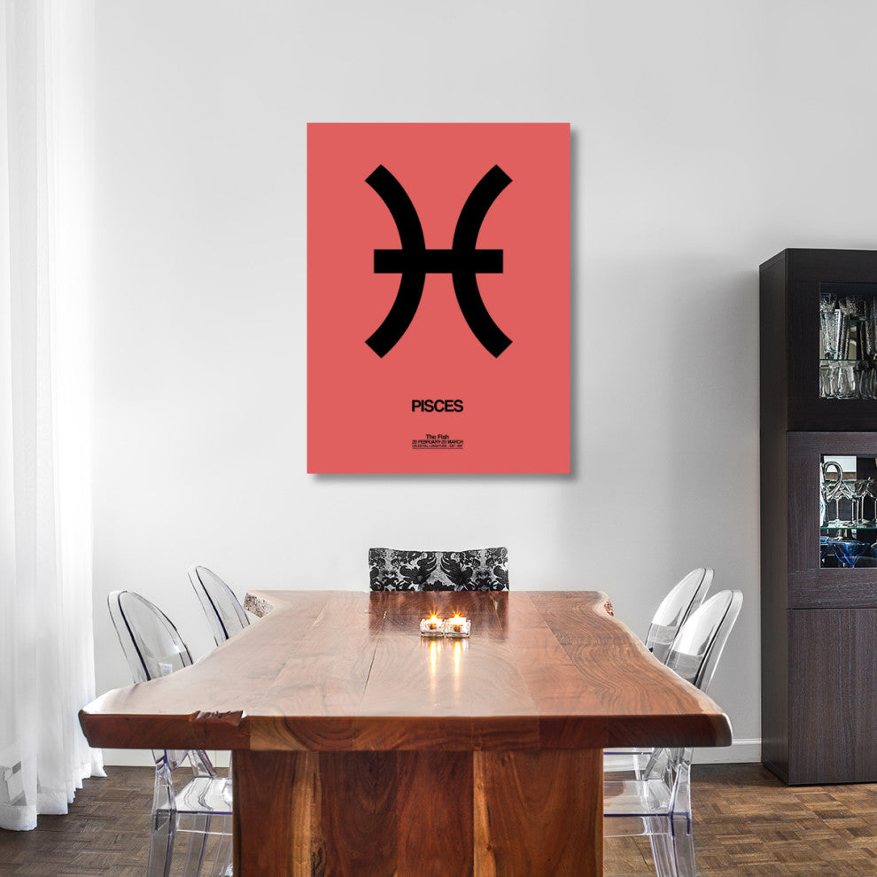 "Pisces Zodiac Sign Black" Fine Art Print