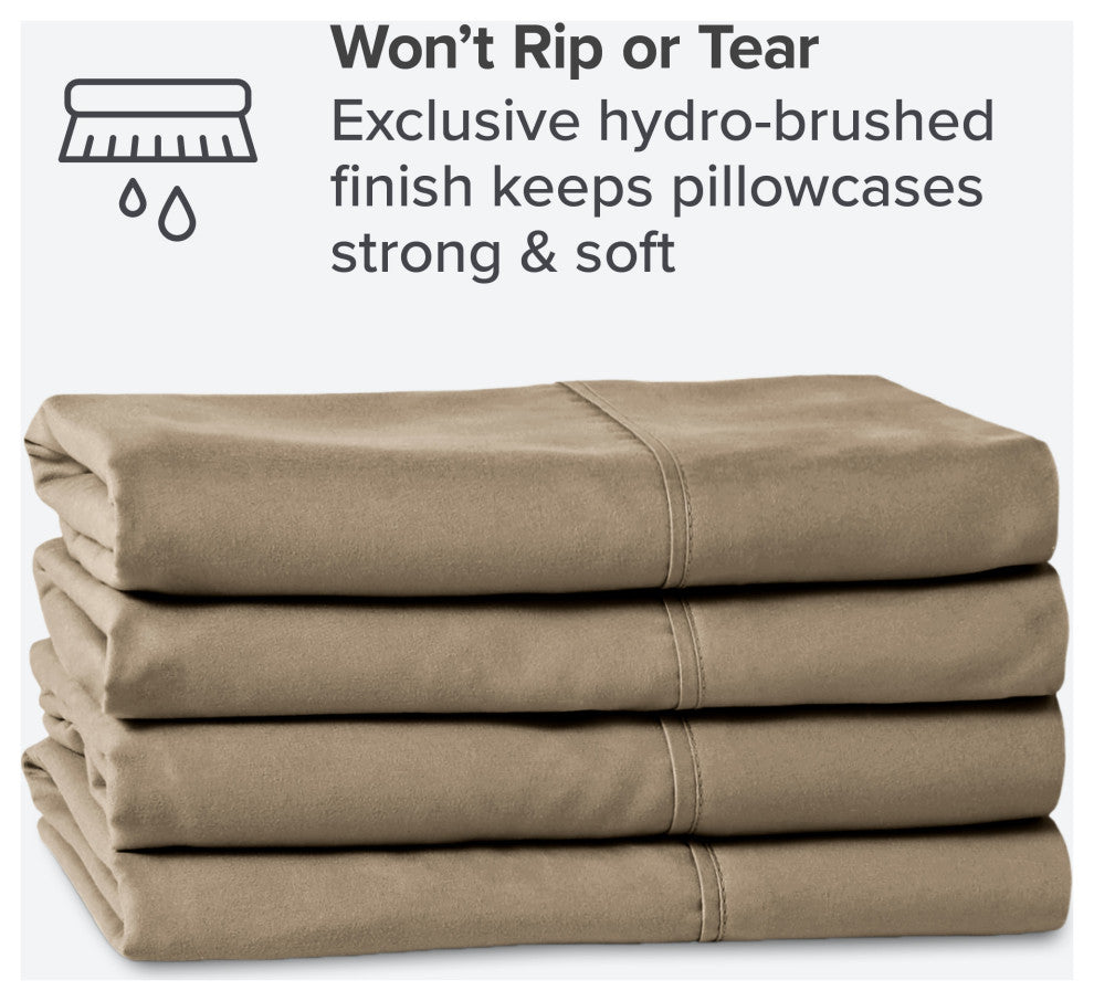 Bare Home Microfiber Pillowcases - Multi-Pack, Taupe, King, Set of 4