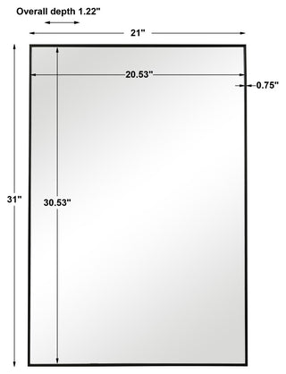 31" Industrial Black Rectangle Mirror