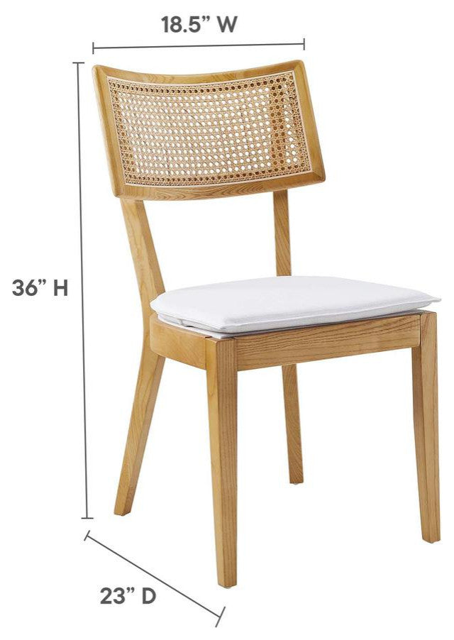 Caledonia Fabric Upholstered Wood Dining Chair Set of 2
