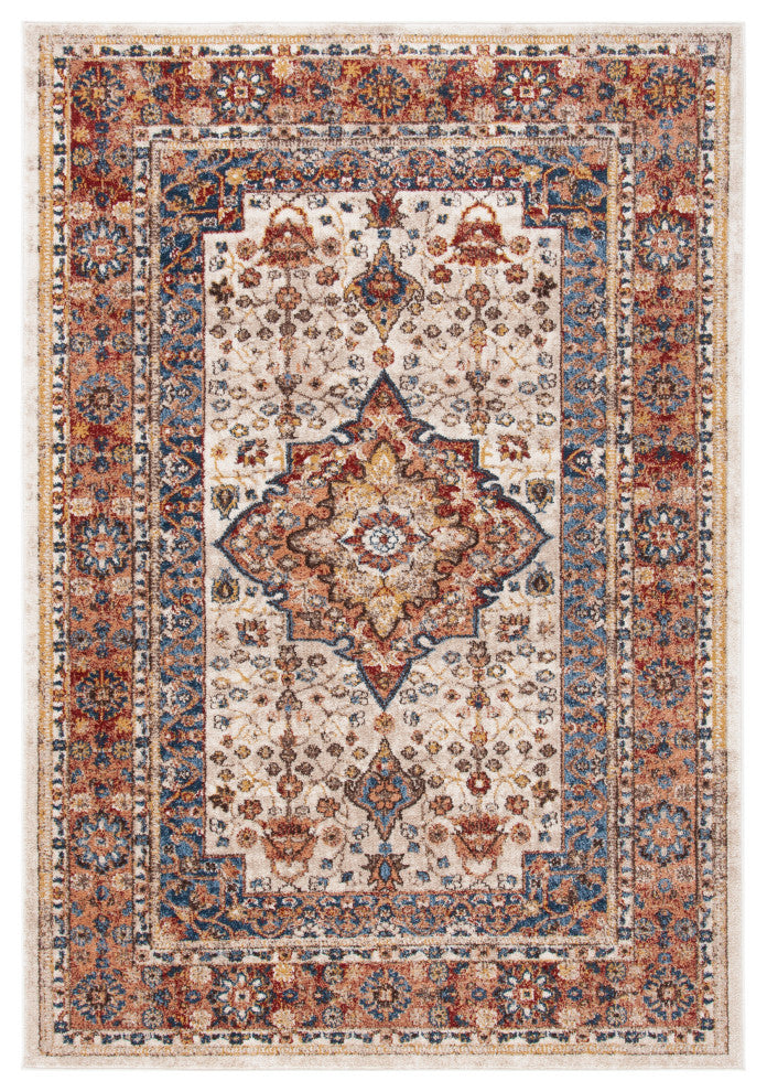 Safavieh Bijar BIJ652A Rug, Ivory/Rust, 3' X 5'