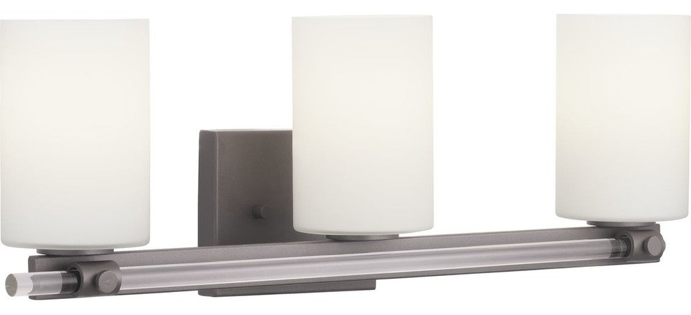 Lisbon Collection 3-Light Matte Black Etched Opal Glass Luxe Bath Vanity Light