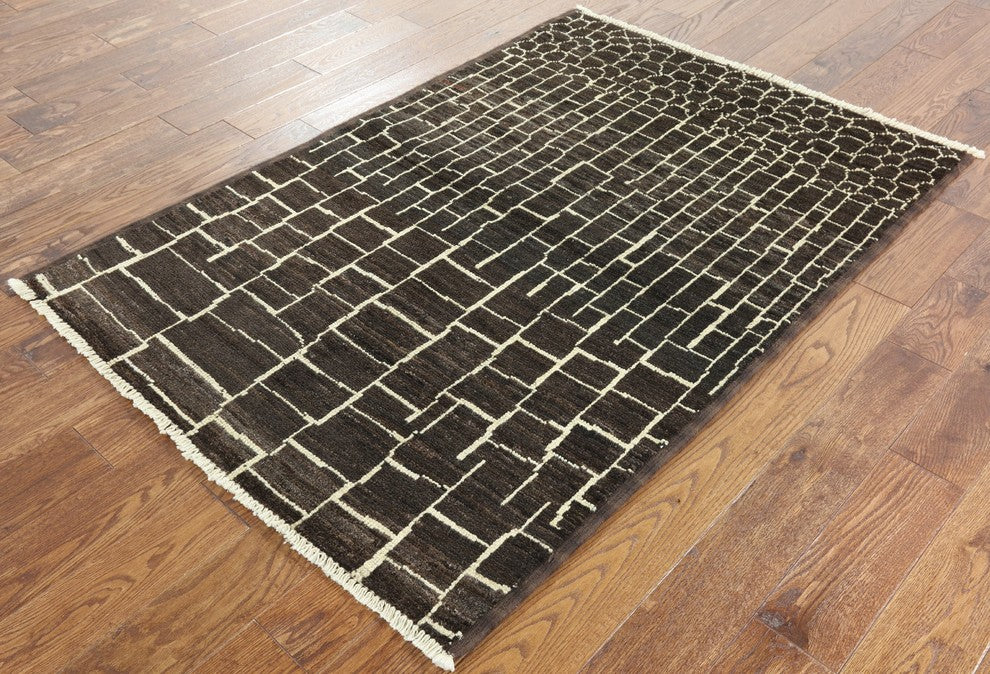 4x6 Contemporary Moroccan Handmade Area Rug, P5479