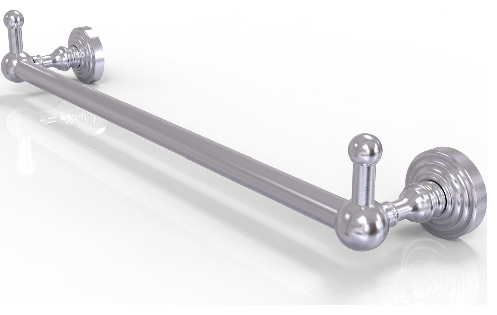Waverly Place 18" Towel Bar and Integrated Hooks, Satin Chrome